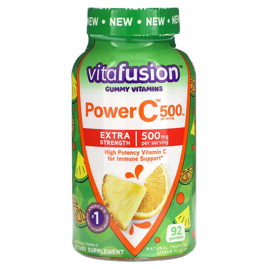 VitaFusion, Gummy Vitamins, Power C Gummies, Tropical Citrus, 92 Gummies (125 mg per Gummy)