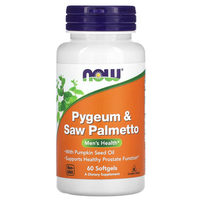 NOW Foods, Pygeum & Saw Palmetto, 60 Softgels