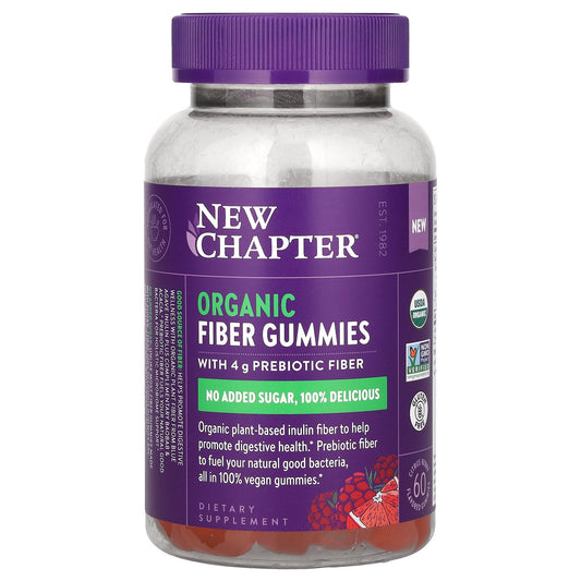 New Chapter, Organic Fiber Gummies, Citrus Berry, 60 Flavored Gummies