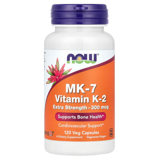 NOW Foods, MK-7, Vitamin K-2, 300 mcg, 120 Veg Capsules