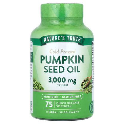 Nature's Truth, Pumpkin Seed Oil, Cold Pressed, 75 Quick Release Softgels, (1,000 mg per Softgel)