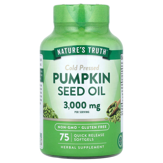 Nature's Truth, Pumpkin Seed Oil, Cold Pressed, 75 Quick Release Softgels, (1,000 mg per Softgel)