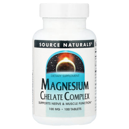Source Naturals, Magnesium Chelate Complex, 100 mg, 100 Tablets