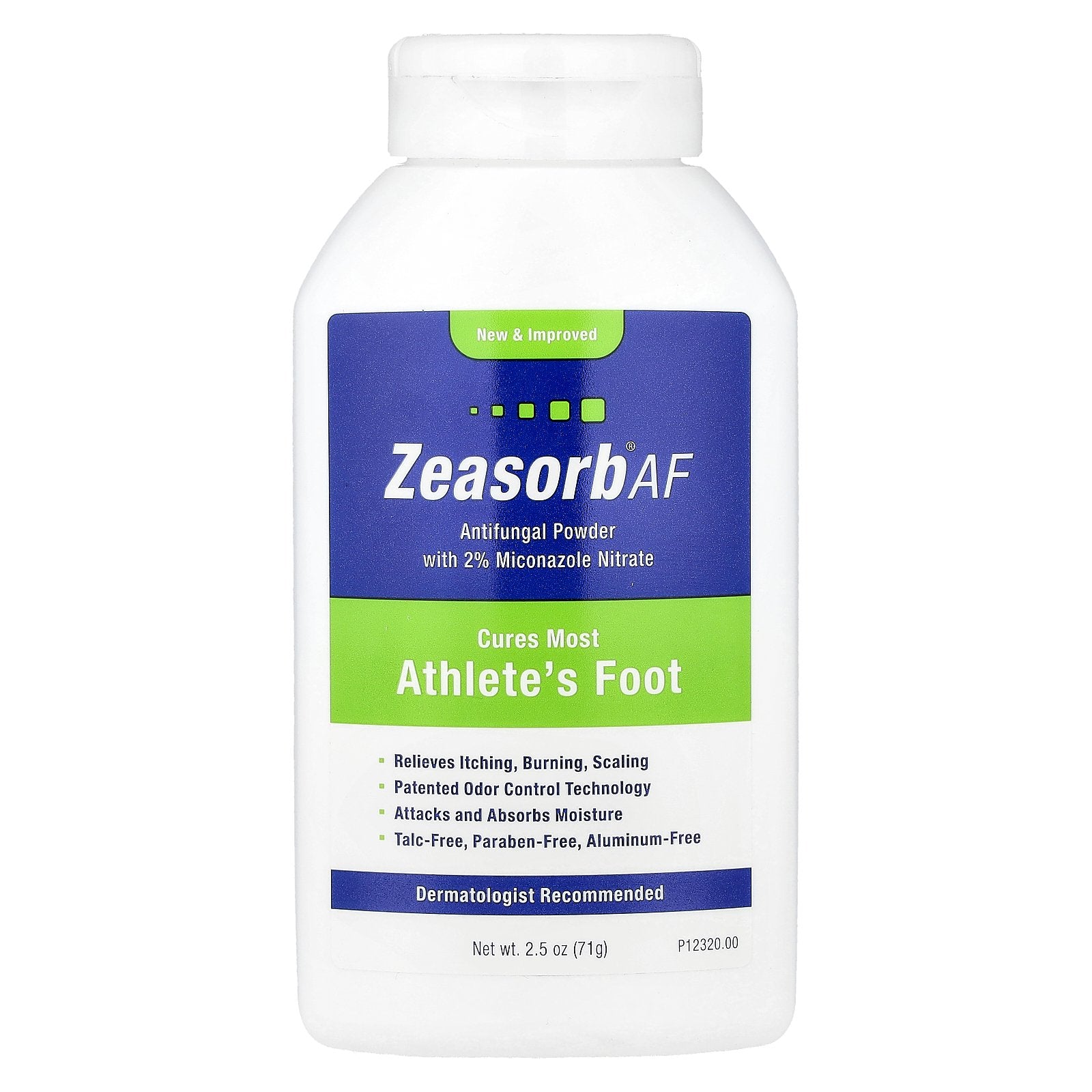 Zeasorb, AF, Antifungal Powder with 2% Micronazole Nitrate, 2.5 oz (71 g)