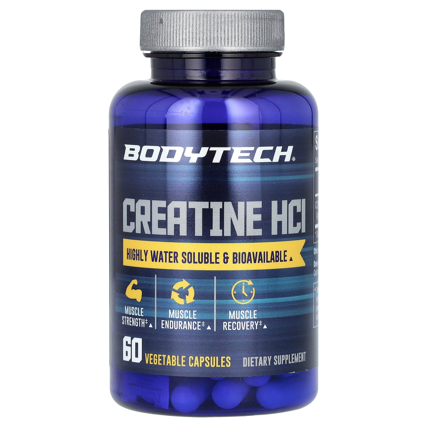 BodyTech, Creatine HCl, 750 mg, 60 Vegetable Capsules