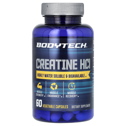 BodyTech, Creatine HCl, 750 mg, 60 Vegetable Capsules