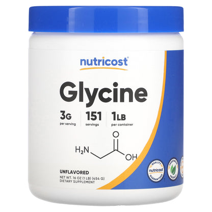 Nutricost, Glycine, Unflavored, 16 oz (454 g)