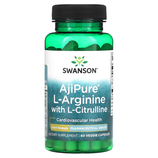 Swanson, AjiPure L-Arginine with L-Citrulline, 60 Veggie Capsules