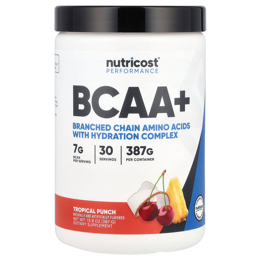 Nutricost, Performance, BCAA+, Tropical Punch, 13.8 oz (387 g)