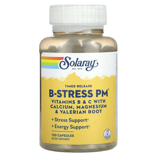 Solaray, Timed Release Vitamin B-Stress PM, 120 Capsules