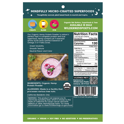 Wilderness Poets, Organic Hemp Protein Powder, 8 oz (226 g)