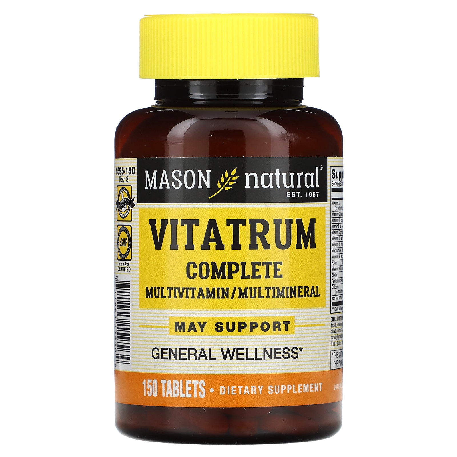 Mason Natural, Vitatrum Complete Multivitamin/Multimineral, 150 Tablets