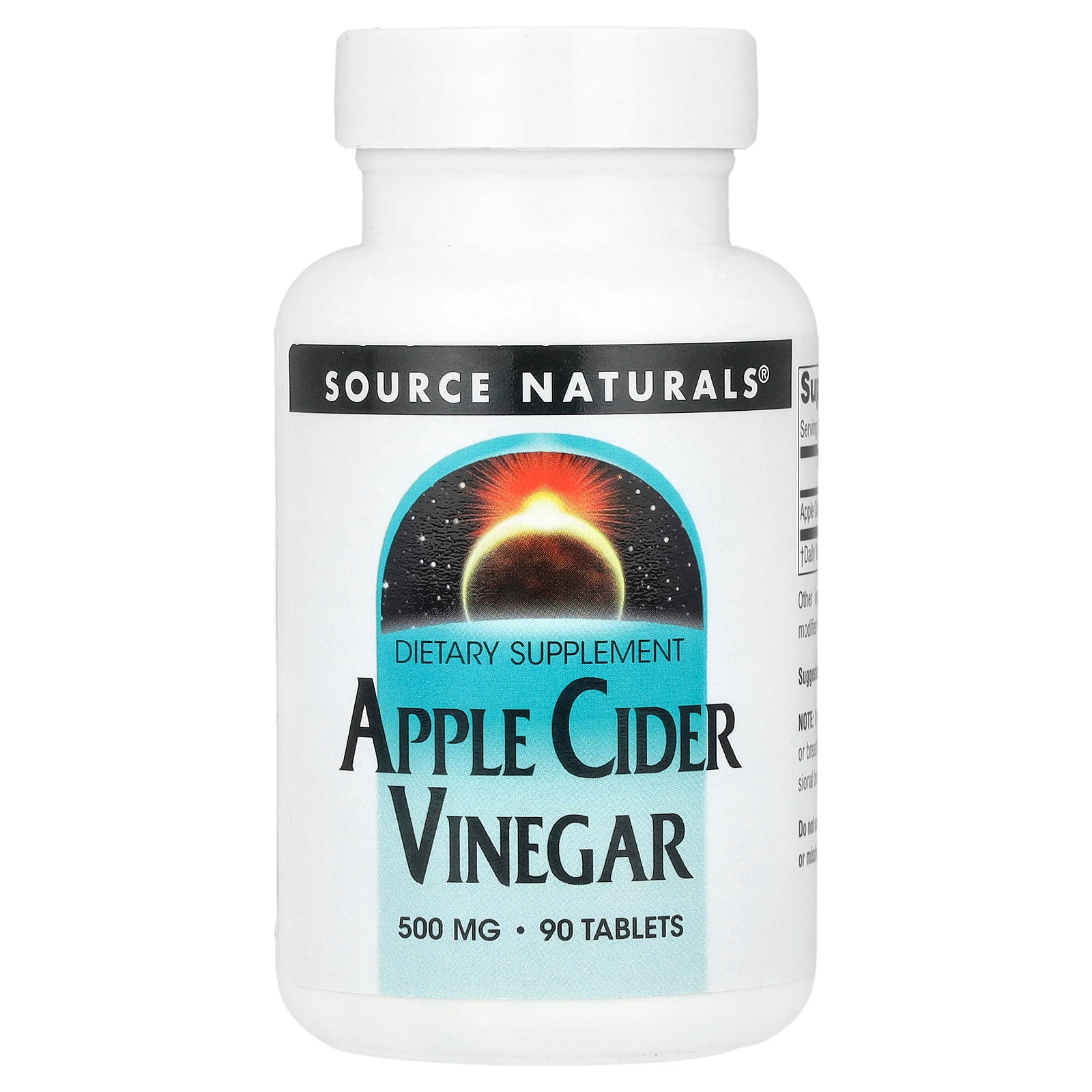 Source Naturals, Apple Cider Vinegar, 500 mg, 90 Tablets