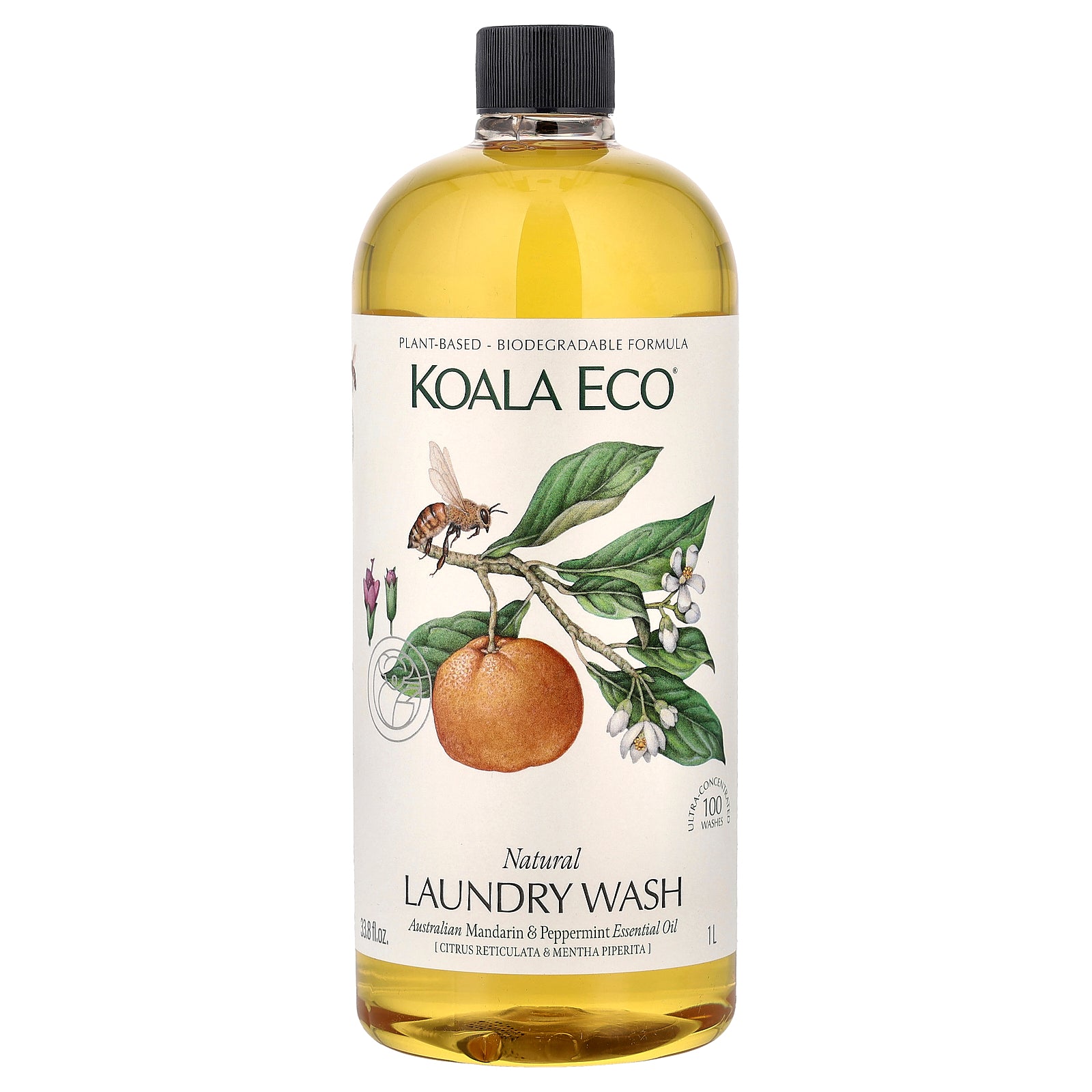 Koala Eco, Natural Laundry Wash, Australian Mandarin & Peppermint Essential Oil, 33.8 fl oz (1 l)