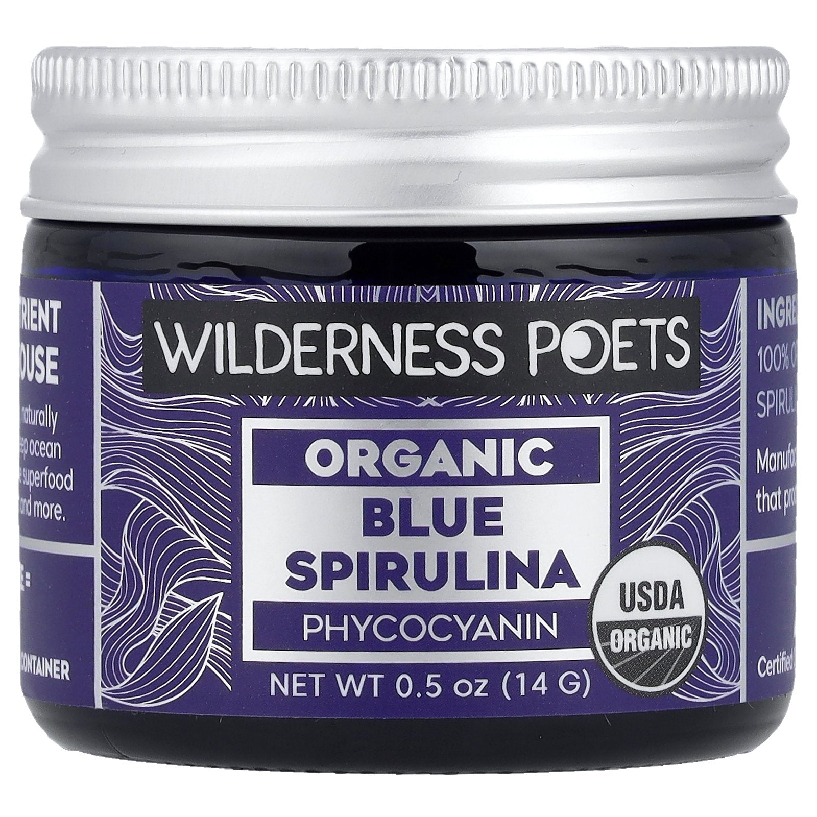 Wilderness Poets, Organic Blue Spirulina Phycocyanin, 0.5 oz (14 g)