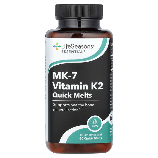 LifeSeasons, Essential, MK-7 Vitamin K2 , Quick Melts, Berry, 60 Quick Melts (100 mcg per Melt)