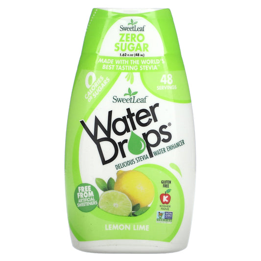 SweetLeaf Stevia, Water Drops, Delicious Stevia Water Enhancer, Lemon Lime, 1.62 fl oz (48 ml)