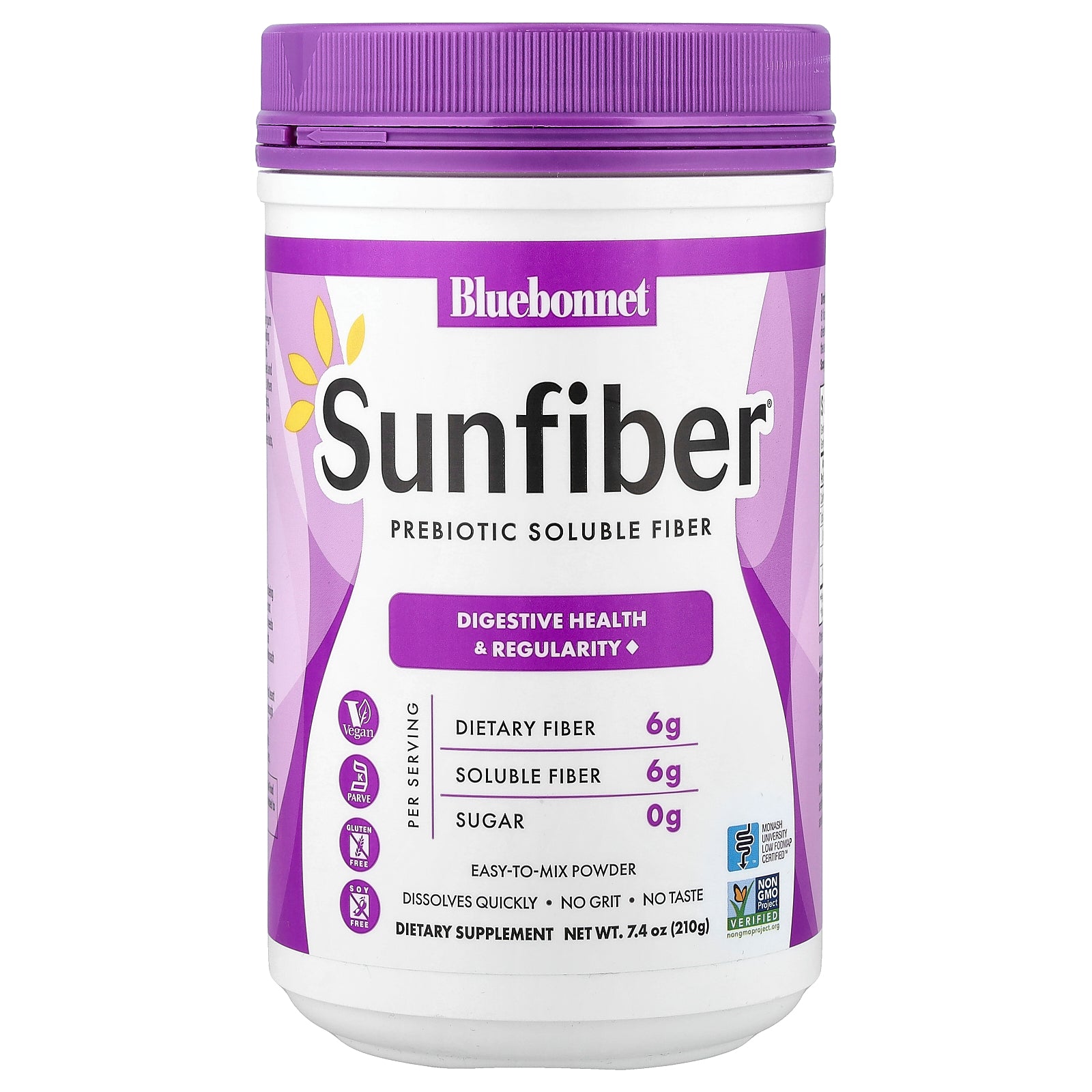 Bluebonnet Nutrition, Sunfiber®, Prebiotic Soluble Fiber, 7.4 oz (210 g)