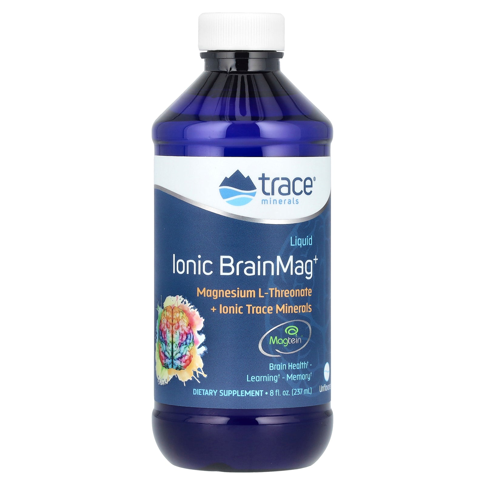 Trace, Liquid Ionic BrainMag+, Unflavored, 8 fl oz (237 ml)