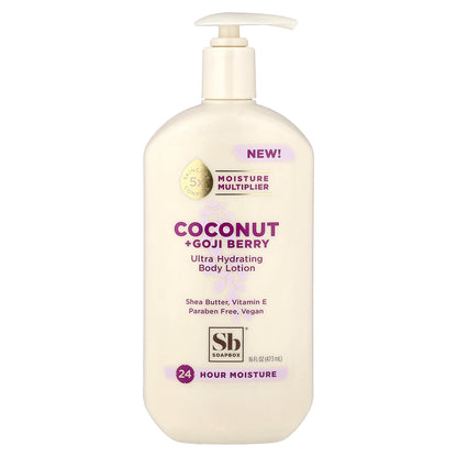 Soapbox, Ultra Hydrating Body Lotion, Coconut + Goji Berry, 16 fl oz (473 ml)