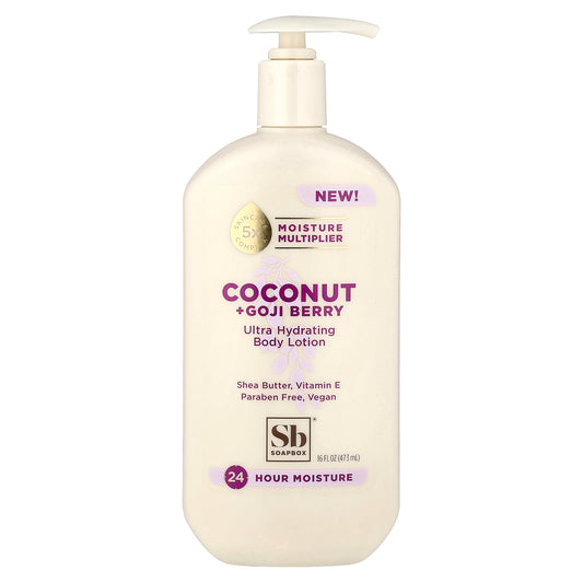 Soapbox, Ultra Hydrating Body Lotion, Coconut + Goji Berry, 16 fl oz (473 ml)