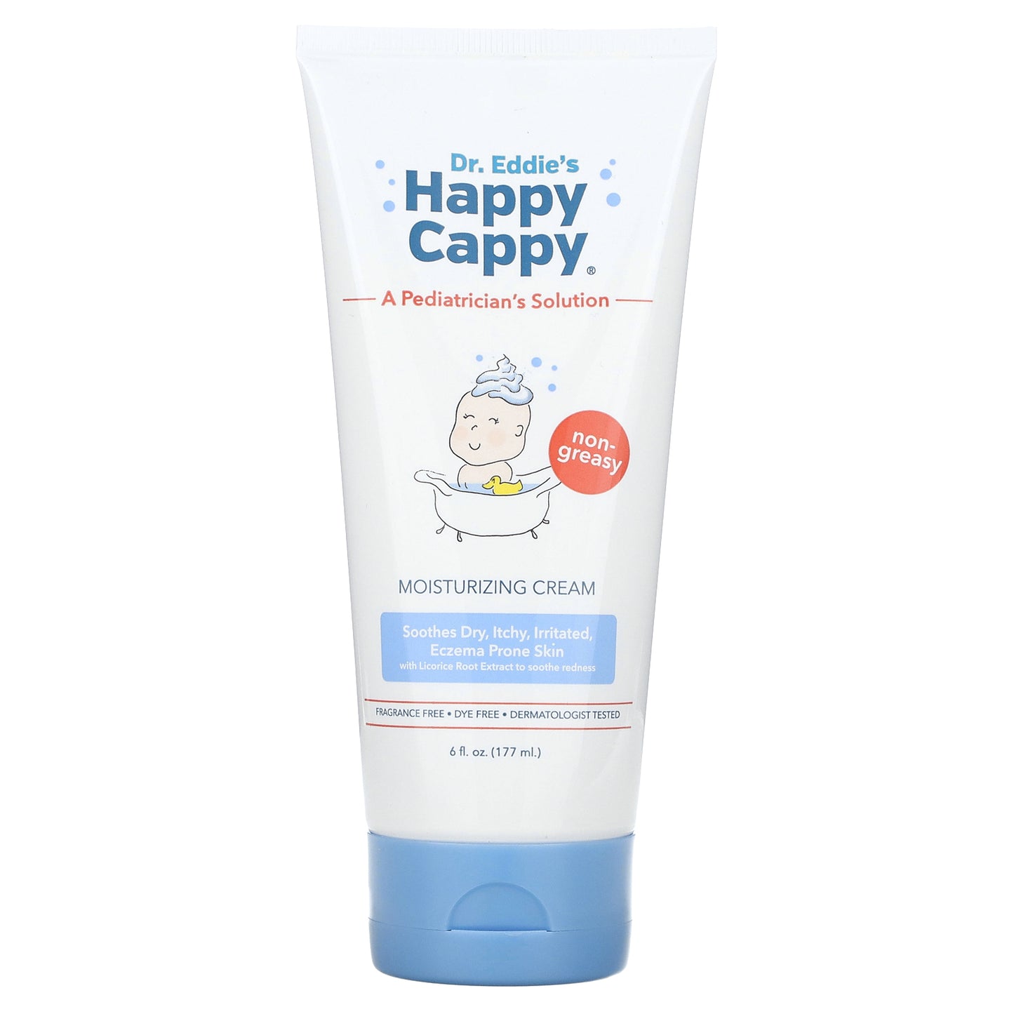 Happy Cappy, Moisturizing Cream, Fragrance Free, 6 fl oz (177 ml)