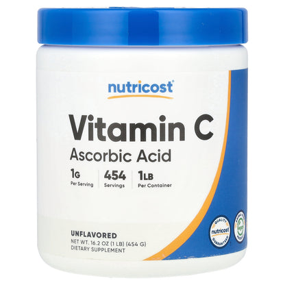 Nutricost, Vitamin C, Unflavored, 16.2 oz (454 g)