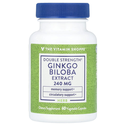 The Vitamin Shoppe, Ginkgo Biloba Extract, Double Strength, 240 mg, 60 Vegetable Capsules