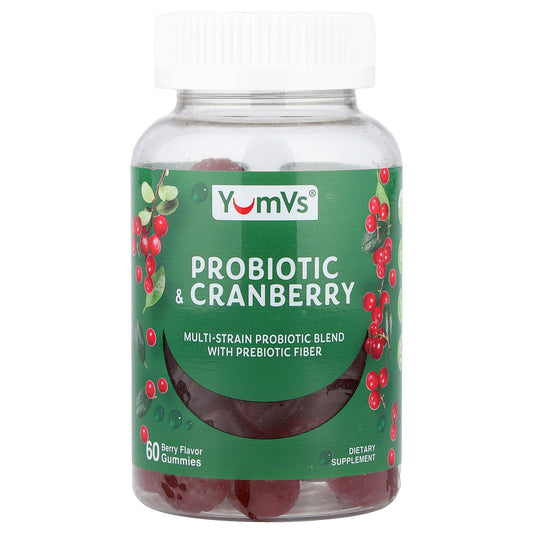YumVs, Probiotic Cranberry Gummies, Berry, 60 Gummies