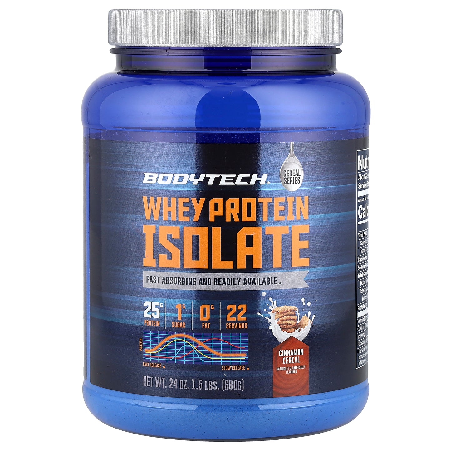 BodyTech, Whey Protein Isolate, Cinnamon Cereal, 1.5 lbs (680 g)