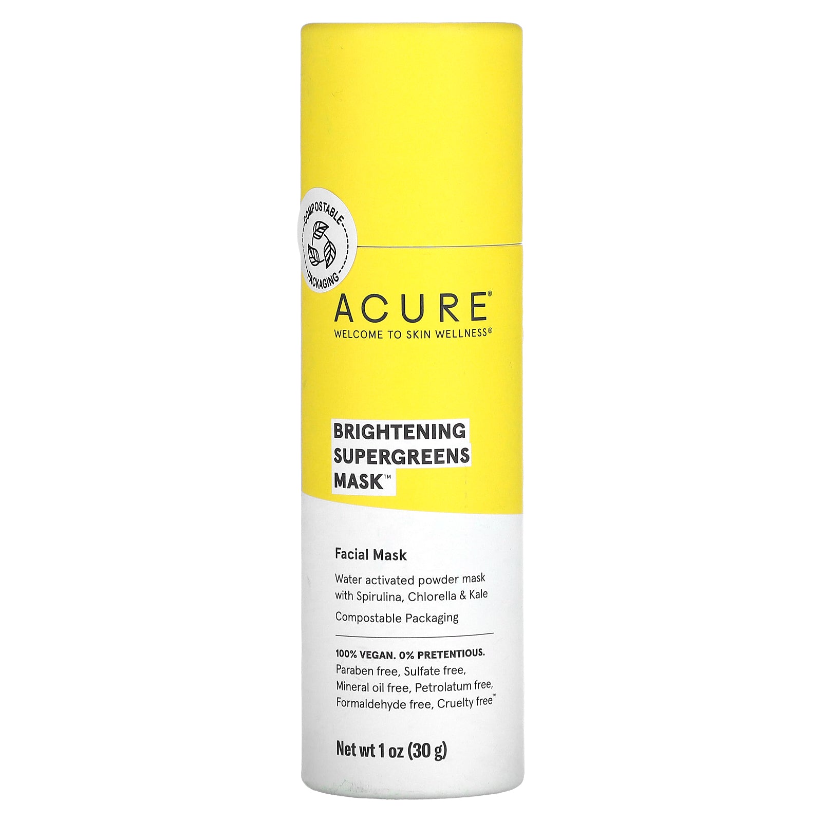 ACURE, Brightening Supergreens Beauty Mask, 1 oz (30 g)