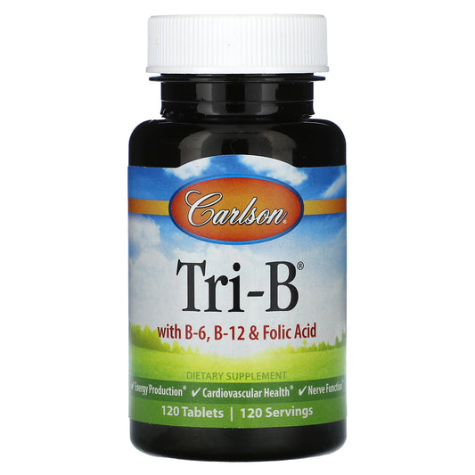 Carlson, Tri-B with B-6, B-12 & Folic Acid, 120 Tablets