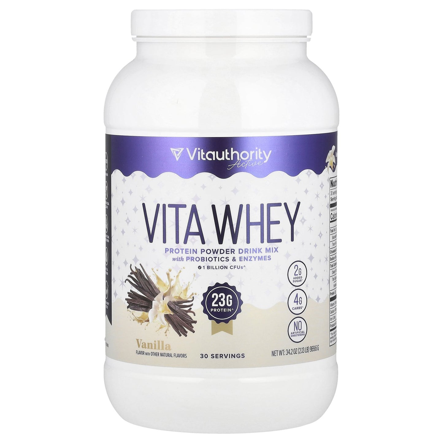 Vitauthority, Active, Vita Whey Protein Powder, Vanilla, 2.13 lb (969.6 g)