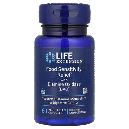 Life Extension, Food Sensitivity Relief with Diamine Oxidase (DAO), 4.3 mg, 60 Vegetarian Capsules