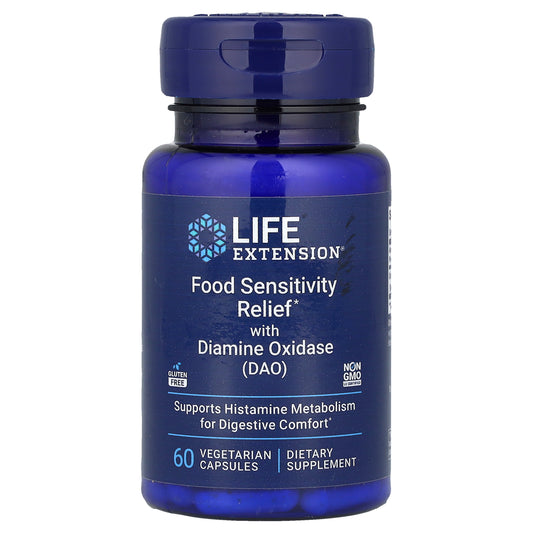 Life Extension, Food Sensitivity Relief with Diamine Oxidase (DAO), 4.3 mg, 60 Vegetarian Capsules