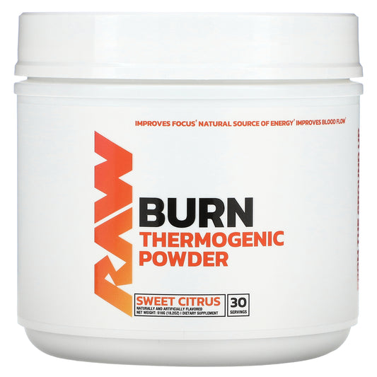 Raw Nutrition, Burn, Thermogenic Powder, Sweet Citrus, 18.2 oz (516 g)