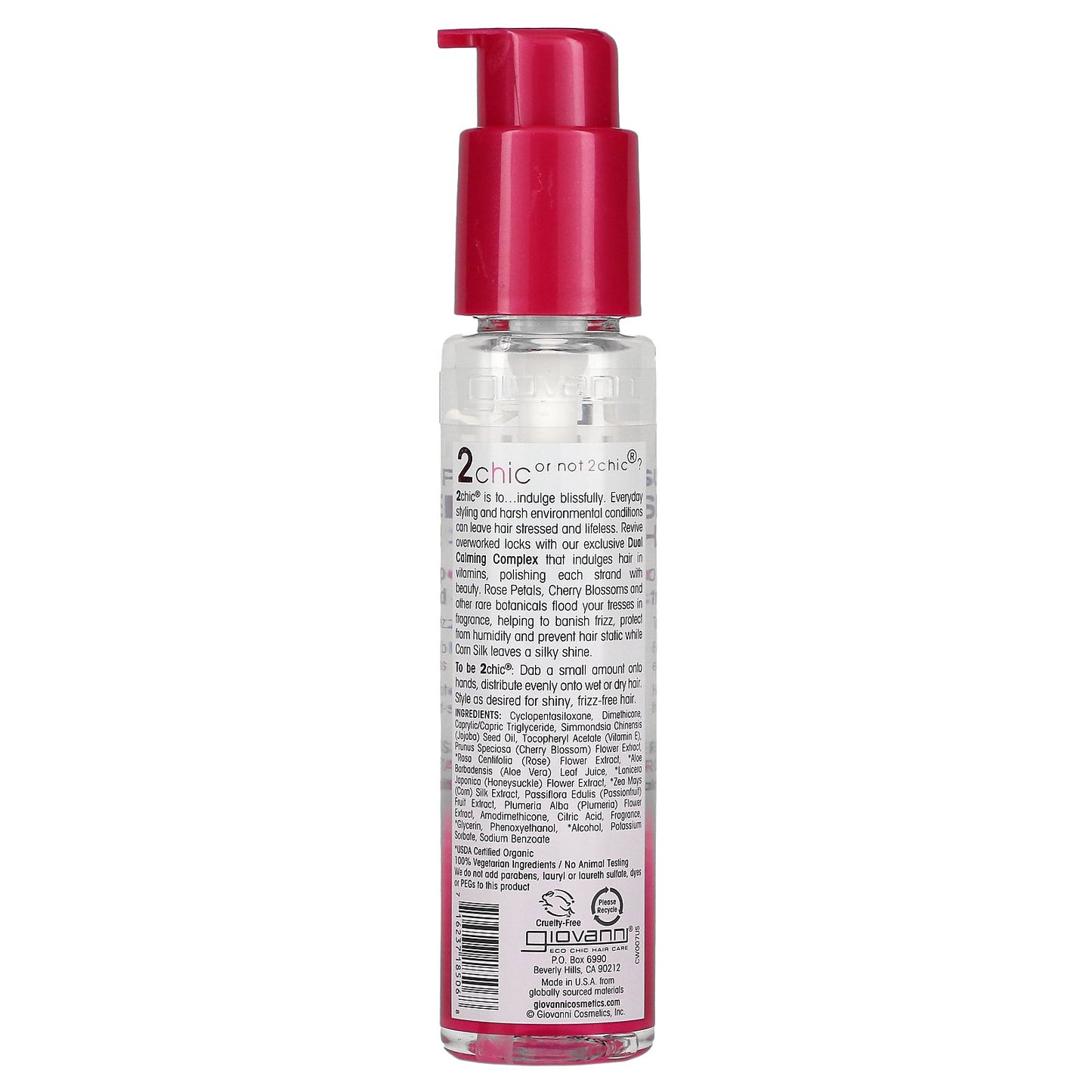 Giovanni, 2chic, Ultra-Luxurious Super Potion Silkening Hair Serum, Cherry Blossom + Rose Petals, 2.75 fl oz (81 ml)