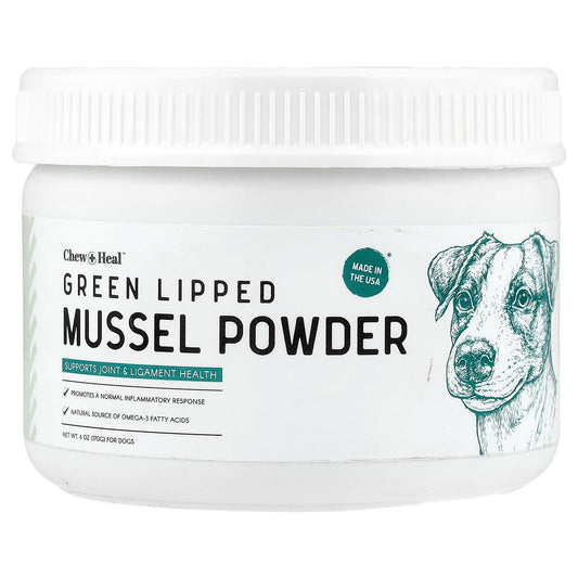 Chew + Heal, Green Lipped Mussel Powder, For Dogs, 6 oz (170 g)