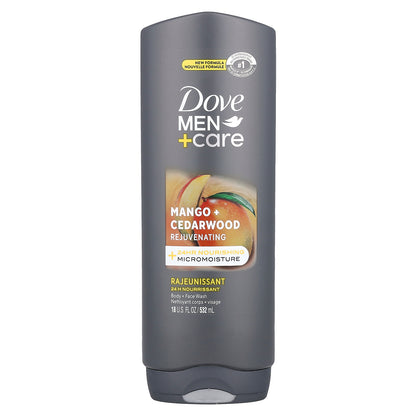 Dove, Men + Care, Body + Face Wash, Mango + Cedarwood, 18 fl oz (532 ml)