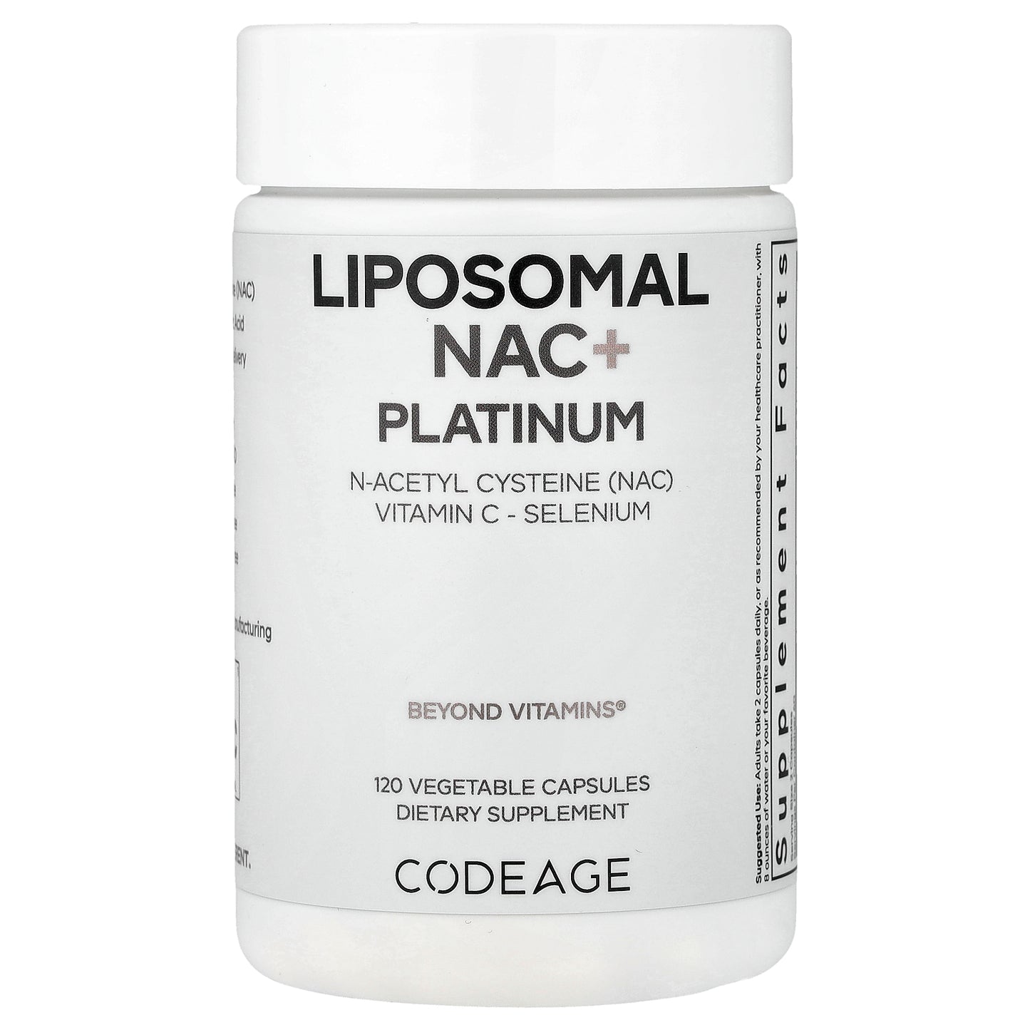 Codeage, Liposomal NAC+ Platinum, 120 Vegetable Capsules