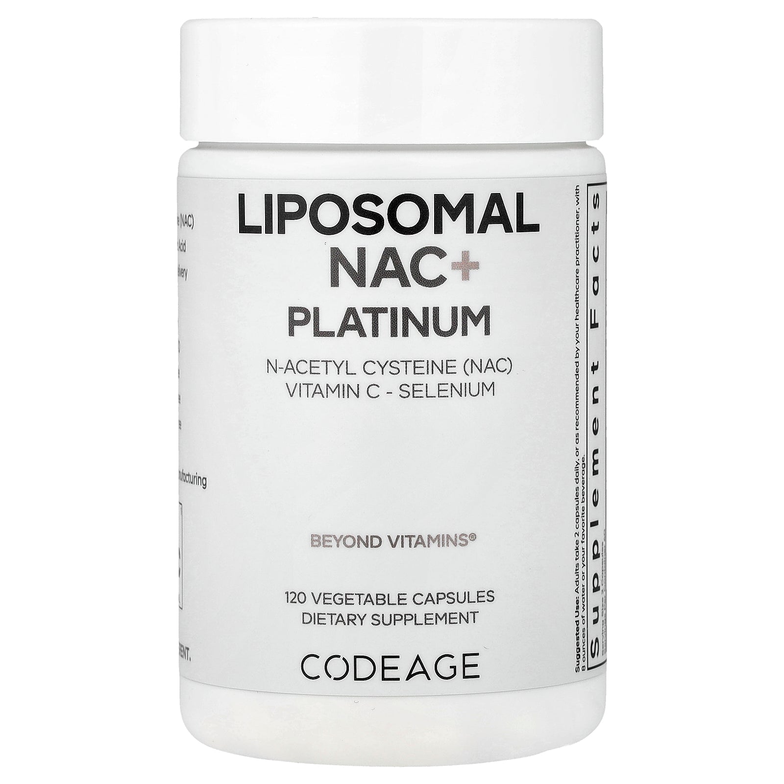 Codeage, Liposomal NAC+ Platinum, 120 Vegetable Capsules