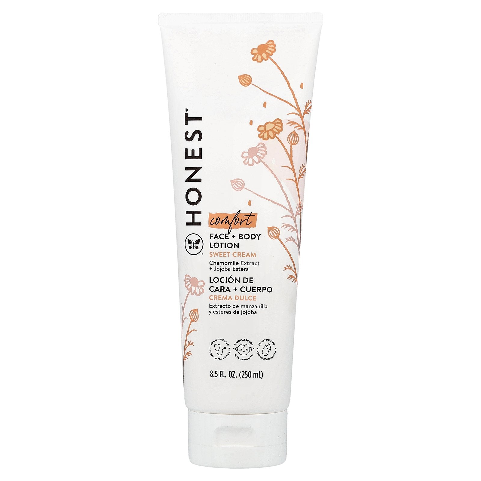 The Honest Company, Comfort, Face + Body Lotion, Sweet Cream, 8.5 fl oz (250 ml)
