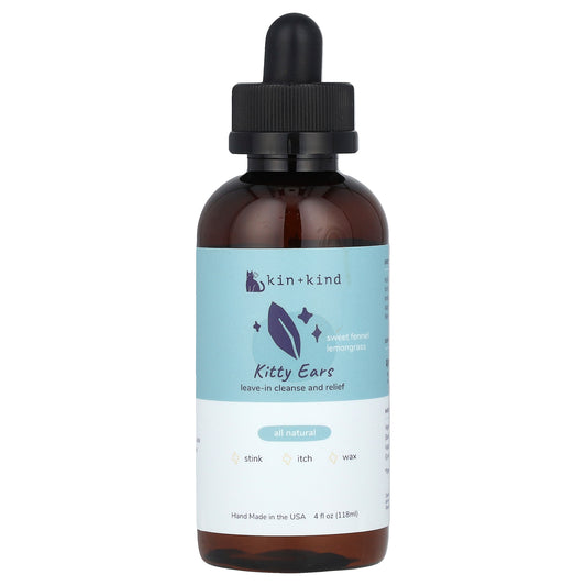 Kin+Kind, Kitty Ears, Leave-In Cleanse and Relief, Sweet Fennel Lemongrass, 4 fl oz (118 ml)