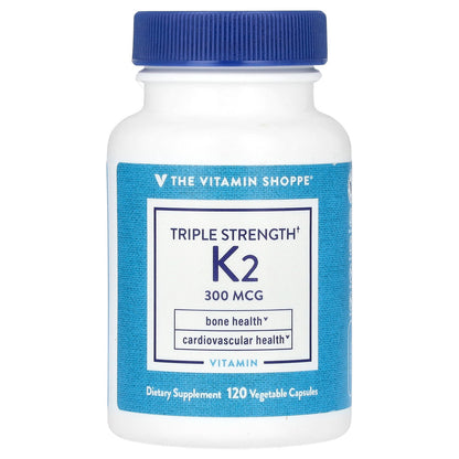The Vitamin Shoppe, Triple Strength Vitamin K2, 300 mcg, 120 Vegetable Capsules