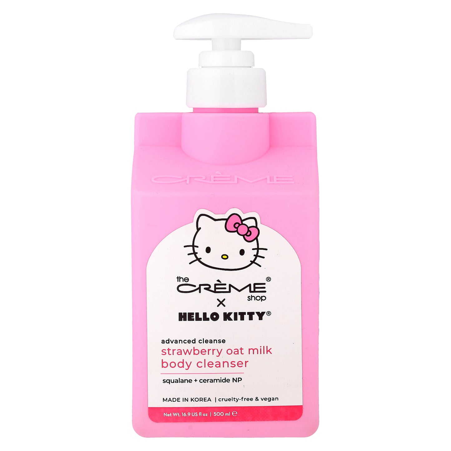 The Creme Shop, Hello Kitty®, Advanced Cleanse Body Cleanser, Strawberry Oat Milk, 16.9 fl oz (500 ml)