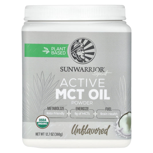 Sunwarrior, Sport, Active MCT Oil Powder, Unflavored, 12.7 oz (360 g)