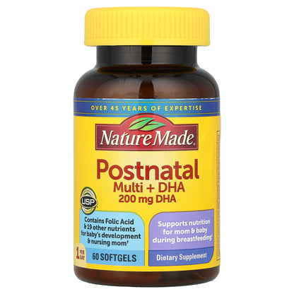 Nature Made, Postnatal Multi + DHA, 60 Softgels