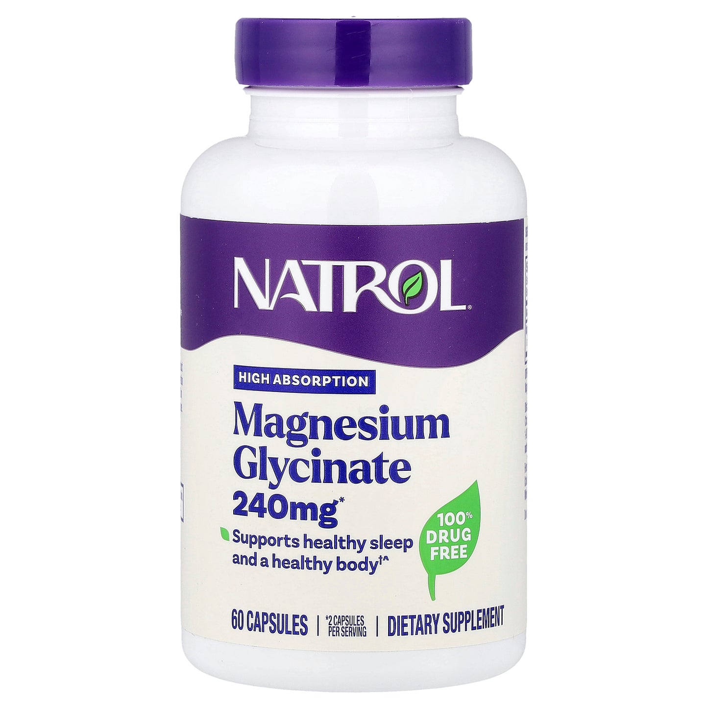 Natrol, Magnesium Glycinate, High Absorption, 240 mg, 60 Capsules