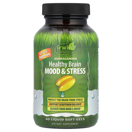 Irwin Naturals, Ashwagandha Healthy Brain Mood & Stress, 60 Liquid Soft-Gels