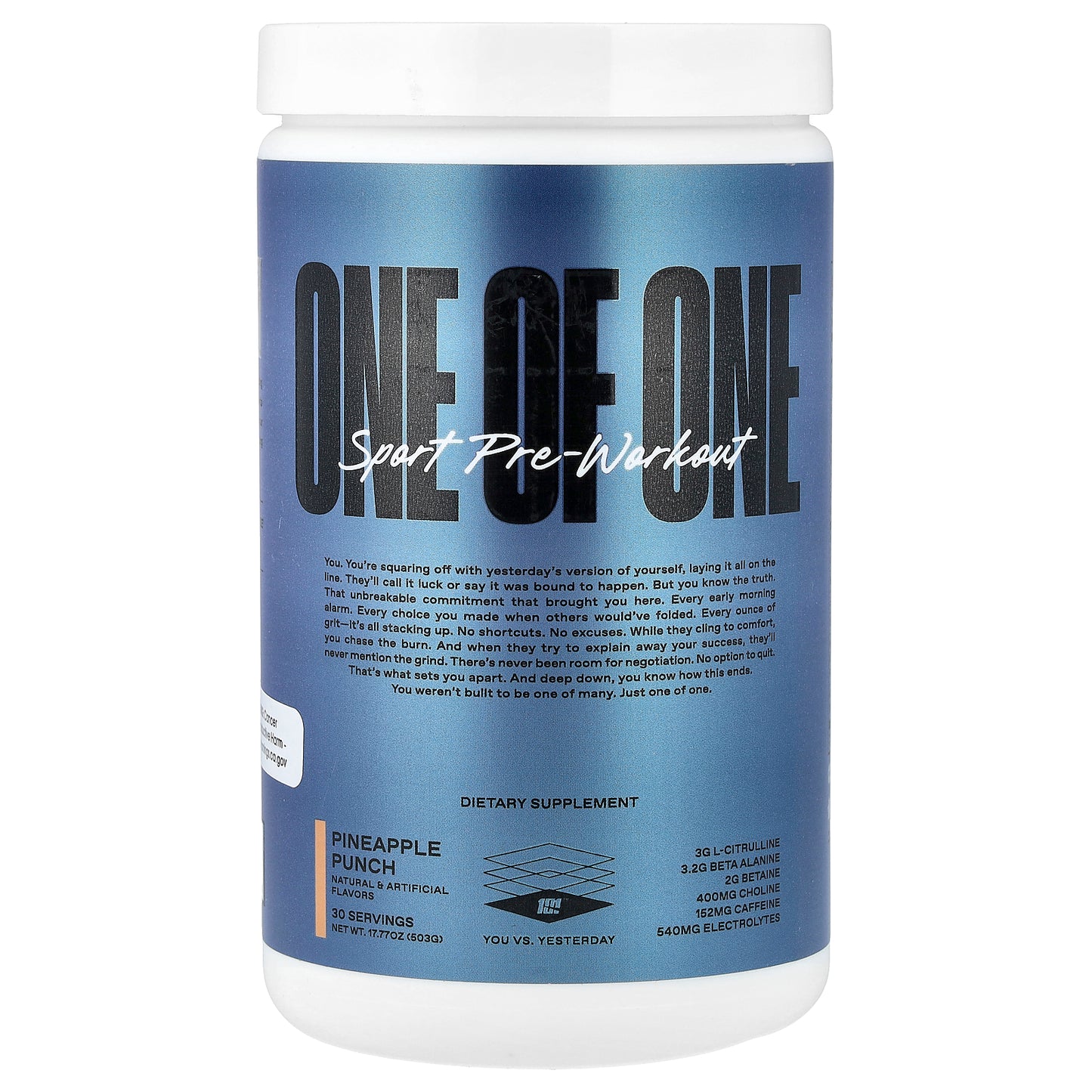 ONE OF ONE, Sport Pre-Workout, Pineapple Punch , 17.77 oz (503 g)
